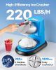 Commercial Ice Crusher 220LBS/H Electric Snow Cone Maker Shaved Ice Blue