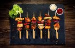 4.7 Inch Bamboo Skewers, 300 PCS Bamboo Paddle Wood Picks, Toothpicks for Appetizers, Cocktail Picks for Drinks, Food Picks, BBQ, Sandwich