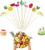 Food Cocktail Picks for Appetizers 100 Pcs Tropical Fruit Fancy Toothpicks Decor Fruit Sandwich Cupcake Skewers Picks for Restaurants or Buffets Party