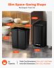 VEVOR Slim Bathroom Trash Can, 11.4 x 5.71 x 10.7 Inch Small Bedroom Trashcan with Step Pedal & Soft Close Lid