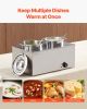 VEVOR Electric Soup Warmer, Two 6.34QT Stainless Steel Round Pot with 86~185 Fahrenheit Adjustable Temp