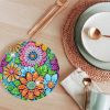 16pcs Floral Diamond Painting Coasters Set, 5D Mandala DIY Diamond Painting Coasters with Cork Pad and Stand, Handmade Rhinestone Painting with Tools