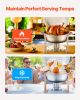 Chafing Dish Buffet Set, 5 Qt 4 Pack, Stainless Steel Chafer with 4 Full Size Pans, Round Catering Warmer Server with Lid Water Pan Folding Stand