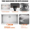 VEVOR Farmhouse Kitchen Sink, 304 Stainless Steel Drop-In Sinks, Single Bowl Basin with Ledge & Accessories, Household Dishwasher Sinks for Workstatio
