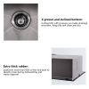 Workstation 33-inch Drop-In Kitchen Sink R10 Radius Stainless Steel Kitchen Sink Single Bowl with Intergrated Ledge & Accessories (Pack of 5) -33"x22"