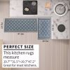 Kitchen Rugs Washable Kitchen Mats for Floor Non Slip Kitchen Mats Set of 2 Absorbent Kitchen Runner, 19.7 X 31.5 In +19.7 X 47.2 In