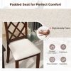 Dining Chair Set of 2 Wood Kitchen Chairs with Upholstered Seat Cushion and Rubber Wood Legs