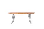 Oval Natural Reclaimed Wood Foldable Cocktail Table for Your Living Room