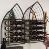 Sailboat Shaped Wine Cabinet Rack, 2 Piece Display Rack, Freestanding Wine Cabinet with Bottle Storage, Spirits and Wine Home Bar, Kitchen