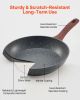 3 Piece Frying Pan Aluminum Skillet Set 9.5 11 12 in Nonstick Pre-Seasoned Grey