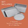 Bakeware 4 Pcs Nonstick Toaster Oven Pan Set, Dishwasher Safe and Oven Safe to 450°F, Gray
