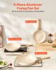 Frying Pan Skillet, Aluminum Egg Fry Pans, 3 Piece (8, 9.5, 11 in), Nonsitck Ceramic Heavy-Duty Skillets with Heat-Resistant Handle