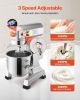 VEVOR Commercial Food Mixer 10Qt 450W 3 Speeds Adjustable 110/178/390 RPM Heavy Duty 110V with Stainless Steel Bowl Dough Hooks Whisk Beater Premium f