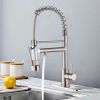 Kitchen Faucet with Pull Down Sprayer, Touch On Single Handle 2- Function Stainless Steel Spring Neck, Single Hole Installation for Residential