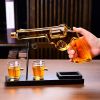 Gifts for Men Dad, 10 Oz Whiskey Gun Decanter Set + 2 Bullet Glasses - Unique Birthday Pistol Gift Ideas Daughter Son