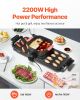 VEVOR Hot Pot with Grill, 2300W 2-in-1 Electric Smokeless Grill and Hot Pot, Removable Shabu-shabu Hotpot with Non-stick Pan