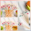 100 Pack Cocktail Picks Toothpicks for Appetizers, 4.7Inch Cocktail Picks for Drinks Bamboo Toothpicks Food Long Toothpicks for Martini party