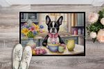 Decorating Easter Boston Terrier Doormat Front Door Mat Indoor Outdoor Rugs for Entryway, Non Slip Washable Low Pile, 24H X 36W