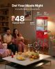Popcorn Machine with Cart, 8oz Stainless Steel Kettle, 800W Commercial Popcorn Maker