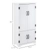 HOMCOM Kitchen Pantry Cabinet Storage. Floor Storage Cabinet, Cupboard Organizer with Adjustable Shelves and 4-Doors, White