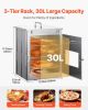 Foldable Camping Oven, Stainless Steel Portable Camping Stove, with 3 Tier Grill, Handle and Thermometer, Use with Wood Burning Fire, Propane Stoves