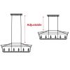 6-Light Kitchen Island Lighting Linear Chandelier Farmhouse Large Black Pendant Lighting for Dining Room Over Table