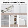 VEVOR Kitchen Island Cart, 32" Mobile Carts with Storage Cabinet, Rolling Table with Power Outlet, Spice Rack, Towel Bar, Adjustable Shelf, Drawer