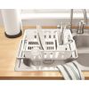 Expandable Kitchen Dish Drying Rack with Utensil Holder, Countertop Dish Drainer Rack for Plates, Cups and Kitchen Sink Organization, White