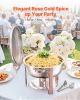 Chafing Dish Buffet Set, 5 Qt 4 Pack, Stainless Steel Chafer with 4 Full Size Pans, Round Catering Warmer Server with Lid Water Pan Folding Stand