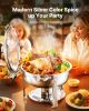 Chafing Dish Buffet Set, 5 Qt 4 Pack, Stainless Steel Chafer with 4 Full Size Pan, Round Catering Warmer Server with Glass Lid Water Pan Folding