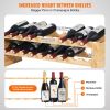 VEVOR 18 Bottle Stackable Modular Wine Rack, 2-Tier Solid Bamboo Wood Storage Racks, Floor Freestanding Wines Holder Display Shelf