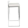 Fuji Contemporary Stackable Barstool with White Faux Leather by - Set of 2