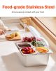Countertop Food Serving Display Container, 5 Pan Stainless Steel Food Serving Tray