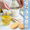 CONNOO 8 Pack  Clear Glass Candle Jars with Bamboo Lids for Making Candles