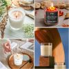 CONNOO 8 Pack  Clear Glass Candle Jars with Bamboo Lids for Making Candles