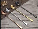 Stainless Steel Iced Cream Spoons - 9.5 Inch Dessert Teaspoons (Set of 6)