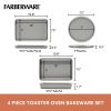 Bakeware 4 Pcs Nonstick Toaster Oven Pan Set, Dishwasher Safe and Oven Safe to 450°F, Gray