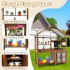 Kid's Mud Kitchen Outdoor Solid Wood Mud Kitchen with Canopy