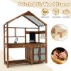 Kid's Mud Kitchen Outdoor Solid Wood Mud Kitchen with Canopy