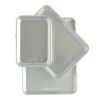 3 Piece Aluminum Bakeware Set with Jelly Roll, Quarter Eighth Sheet Rectangular Cookie Baking Sheet Pans