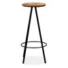 Bar Stool Set of 2 Multicoloured Solid reclaimed wood and steel