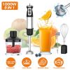 1000W 5 In 1 Immersion Hand Blender Stainless Steel Hand Mixer with 12 Speeds Turbo Mode Food Processor with 20Oz Beaker 17Oz Chopper Whisk Milk Froth
