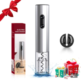 Happy New Year  Electric Wine Opener,Automatic Electric Wine Bottle Corkscrew Openerwith Foil Cutter, Battery Powered -Stainless Steel -portable Wine
