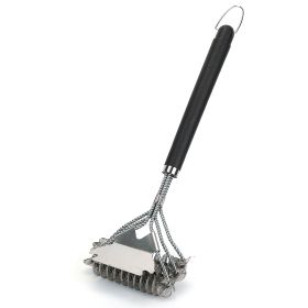 BBQ Grill Cleaning Brush (styles: Stainless Steel Barbecue Cleaner Scraper 16.5in Handle Stiff Wire Bristles For Grill Cooking Grates)