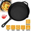 Pre-Seasoned Cast Iron Skillet Oven Safe Cookware Heat-Resistant Holder