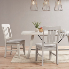 Dining Side Chair Set Of 2pcs (Option: Reclaimed White)