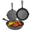 3Pcs Pre-Seasoned Cast Iron Skillet