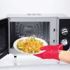 BBQ Gloves 446℉Heat Resistant BBQ Grill Gloves with Meat Claws Silicone Non-Slip Pot Holder Waterproof Oven Mitt for Roasts BBQ Cooking Baking