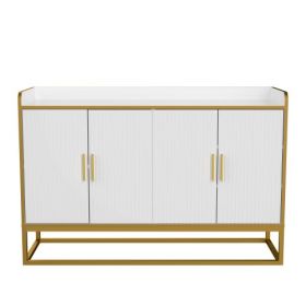 Modern Kitchen Buffet (Style: Storage Cabinet Cabinet White Gloss With Metal Legs For Living Room Kitchen)