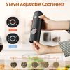 Electric Salt and Pepper Grinder Rechargeable Charging Base Automatic Salt Mill LED Indicator Adjustable Coarseness One Hand Easy Operation
